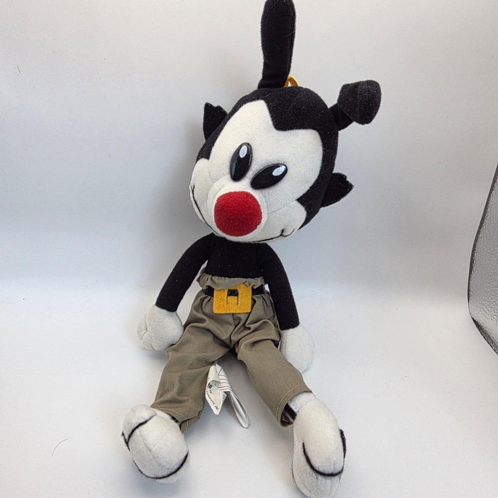 Vintage 1995 Animaniacs Ace Novelty Plush Toy Small Black Yakko Warner